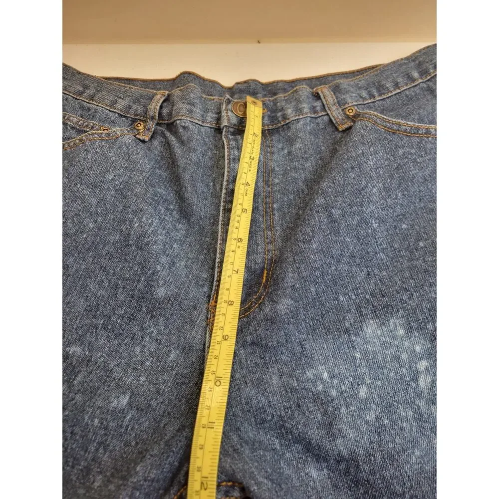 Open Trails Mens‎ 36x30 Distressed Bleach Splatter Denim Jeans Blue Workwear